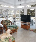 <p>Rosco the family dog hates the snow but loves the sunroom. He&rsquo;s even allowed on the furniture!</p>

