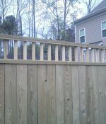 Board and Balustrade Privacy Fence with Decorative Post Caps