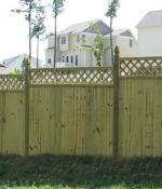 Board and Lattice Privacy Fence with French Gothic Posts