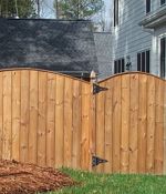 Capped, Scalloped Privacy Fence with French Gothic Posts
