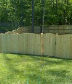 Scalloped Privacy Fence with Decorative Post Caps